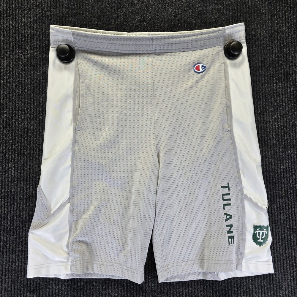 Vintage Champion Tulane College Mesh Shorts Green Size Medium Basketball